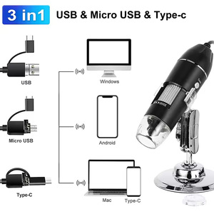 Microscopio Digital <span class=keywords><strong>Tres</strong></span> en Uno 1600x para Teléfono Móvil y Computadora Android Tipo-C - Product Image 2