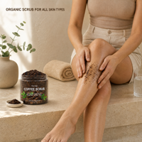 Gommage au café personnalisable, café moulu biologique, exfoliant pour le corps, soin lissant de la peau, étiquette privée OEM, 3,5 oz 100g