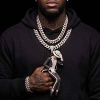Colgante de Hip Hop Personalizado de Plata 925 con Moissanita, Diseño 3D de Personaje, Totalmente Cubierto y Brillante, Ideal para Ropa Urbana y Regalos de Fiesta