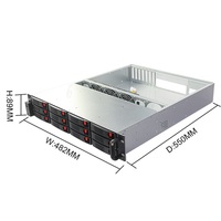 19 inci 12 Bay Hot Swap Storage Serve Case dengan 7 PCIE Slot 550mm kedalaman 2u Server Chassis