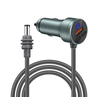 Mini Cable de alimentación para coche Starlink de 2M/6,5 pies con cargador de coche USB Dual 12V-24V DC enchufe y voltímetro chaqueta de PVC para Mini Cámara