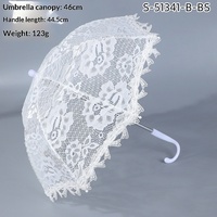 Parapluie en dentelle blanche pour enfants, filles, mariage, danse, accessoires de photographie, design pastoral, parapluie métallique populaire pour mariage