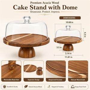 Bandeja de Madera Sólida de Alta Calidad para Frutas y Postres, Soporte de Exhibición para Pasteles, Ideal para Fiestas en Casa y Bodas - Product Image 4