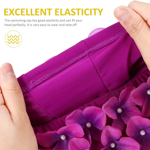 <span class=keywords><strong>Gorro</strong></span> de Natación para Adultos, Estilo Europeo Americano, Nuevo, de Poliéster, con Diseño de Pétalos, para el Cuidado del Cabello, <span class=keywords><strong>Gorro</strong></span> de Aguas Termales, Nuevo, Hecho a Mano, con <span class=keywords><strong>Flores</strong></span> - Product Image 3