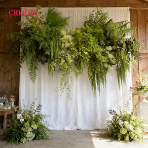 TH872 Piante Artificiali con Foglie Verdi per Decorazioni di Matrimoni e Feste, Piante da Parete - Product Image 1