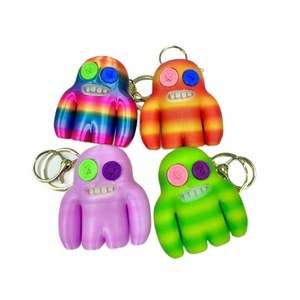 Cute Grinning Monster Keychain Plush Toy 0-10cm Plastic Unisex Gift For Kids <b>Students</b> <b>Backpack</b> Accessory - Product Image 5