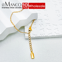 eManco Lot de 10 Bracelets Fins en Acier Inoxydable avec Chaîne O et Jonc Ajustable Minimaliste pour Femme, Idéal pour le Quotidien et le Superposition