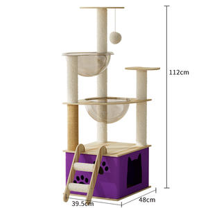 Tour à gratter pour chat Meubles <span class=keywords><strong>de</strong></span> maison Jouets pour chat Arbre Hamac pour animaux <span class=keywords><strong>de</strong></span> compagnie <span class=keywords><strong>Poste</strong></span> en sisal Cadre d'escalade Jouet pour chat Planche à gratter Cadre d'escalade - Product Image 6