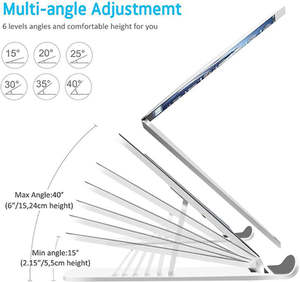 ขาตั้งแล็ปท็อปปรับได้ขาตั้งแท็บเล็ตคอมพิวเตอร์แบบพกพาพับได้ตามหลักสรีรศาสตร์ใช้ได้กับ <span class=keywords><strong>mcbook</strong></span> Air <span class=keywords><strong>pro</strong></span>/dell XP - Product Image 5