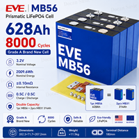 Cellule de batterie prismatique LiFePO4 EVE MB56 628Ah Grade A 3.2V 8000 cycles pour système de stockage d'énergie solaire hors réseau – Stock USA et Europe