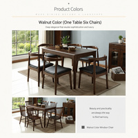 Ensemble de salle à manger 6 pièces en bois massif, design moderne et durable, comprenant 1 table et 4 chaises latérales, en promotion
