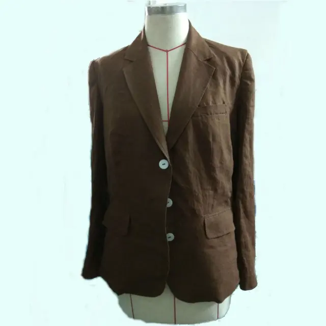 100% Linen Ladies Blazer single-Breasted Jacket Women suits