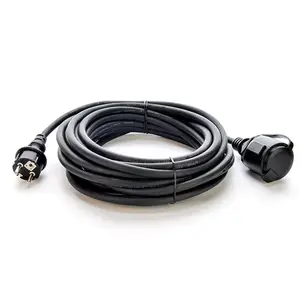 Kabel Daya 220v tugas berat, soket steker 3 Pin kabel daya 3x1,5 mm2 untuk luar ruangan dengan 2 tiang tahan air peralatan rumah EU 5M