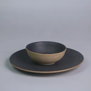 Bol en céramique noir mat fruits bols petit déjeuner produits japonais vaisselle restaurant nordique décor à la maison maison et cuisine