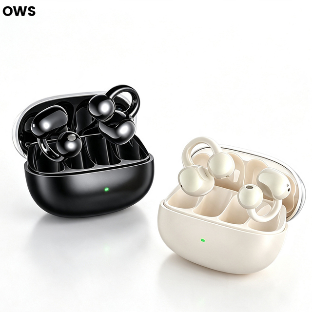 Professional Open Ear Headphones Ear Clip Wireless BT 5.4 Earbuds IPX5 Waterproof Sports Headset 30H Playtime for Running Gym