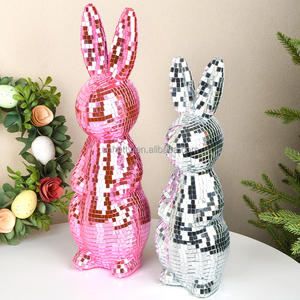 Factory Direct Sales High Quality Mosaic Glass Easter Bunny Disco Ball Decorative Ornament Party <b>Supplies</b> Home <b>Decoration</b> - Product Image 1