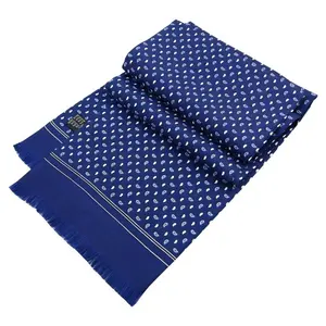 Cacheiras de caxemira impressas personalizadas, 16mm de sarja de seda caxemira oblong masculinas