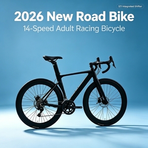 Nuova Bici da Corsa 2026, Cambio Integrato STI, Telaio in Lega di Alluminio, Bicicletta da Corsa per Adulti a 14 Velocità - Product Image 1
