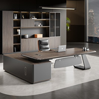 Table de bureau en PVC pour PDG, mobilier de bureau de direction, espace exécutif de luxe, table et armoire de bureau pour le bureau du patron