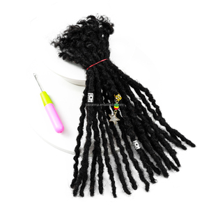 ANNA-Extension cheveux humains Remy 100% naturels, extension de dreadlocks, 14 pouces d'épaisseur, 0.6 <span class=keywords><strong>cm</strong></span>, pour <span class=keywords><strong>coiffure</strong></span> hip-hop - Product Image 1