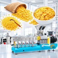Ligne de production de céréales instantanées personnalisées, machines à fabriquer des corn flakes, extrudeuse à double vis