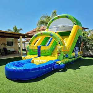 Structure gonflable aquatique de qualité commerciale pour enfants, avec toboggan et piscine, pour fêtes en plein air. - Product Image 5