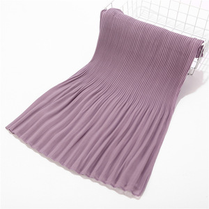<span class=keywords><strong>2022</strong></span> gran oferta perla gasa plisada raya señora Hijab <span class=keywords><strong>moda</strong></span> musulmán Hijab bufanda - Product Image 3