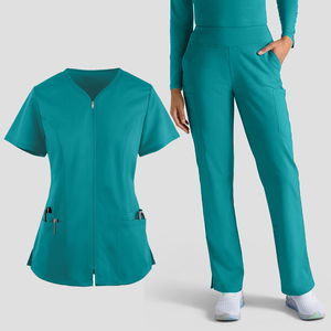 ชุดสครับพิมพ์ลายดิจิทัลสำหรับผู้หญิงชุดสปาจ็อกเกอร์งานตามสั่งชุดเครื่องแบบร้านเสริมสวย - Product Image 5