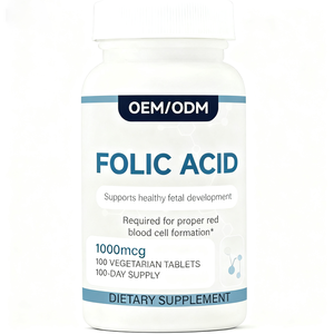 Complément Alimentaire OEM/ODM : Comprimés d'Acide Folique pour l'Énergie et le Soutien Immunitaire – 60 Capsules Végétariennes pour Femmes - Product Image 1