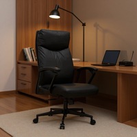 Chaise de Direction Moderne Minimaliste Ergonomique Réglable en Hauteur avec Accoudoirs Fixes, Élégante et Confortable pour de Longues Journées au Bureau