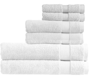 Serviettes de toilette blanches 100 % coton tissé, couleur unie, écologiques, durables, tailles personnalisables, logo en promotion - Product Image 1