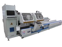 Scie à onglet automatique double tête multi-angles PARKER 6,8 kW 380 V en UPVC/aluminium pour machines de fabrication de fenêtres à haute productivité