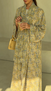 Cardigan élégant en mousseline de soie style ouvert, Kaftan Dubaï pour le printemps et les tenues décontractées, Kimono Abaya imprimé - Product Image 3