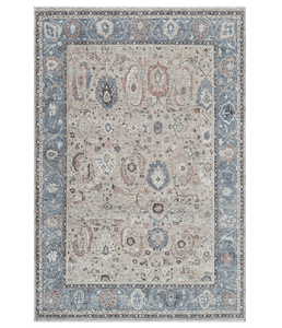 Tapis design haut de gamme beige et bleu, noué à la main, style contemporain, tapis en laine de qualité supérieure pour les intérieurs modernes, maison, hôtel, villa - Product Image 3