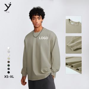 Alta calidad OEM/ODM cómodo Sofo 425g peso pesado básico Color sólido Regular algodón suelto de talla grande recortada sudadera - Product Image 2