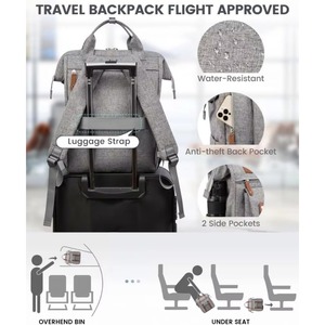 BSCI Factory Vintage Style Nylon Backpack Large Convertible Shoulder <b>Rucksack</b> with Zipper Closure Unisex Waterproof <b>Laptop</b> <b>Bag</b> - Product Image 5