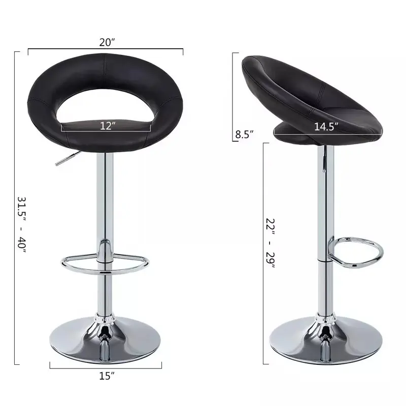 Höhenverstellbarer Stuhl Küche Hohe Stühle Bar Hocker industrieller drehbarer Esszimmerstuhl