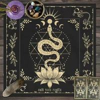 Nappe de Tarot en Gros 75*75CM, Tissu Décoratif pour Jeu de Société, Mandala, Phase Lunaire, Fleur, Papillon, Nappe d'Autel