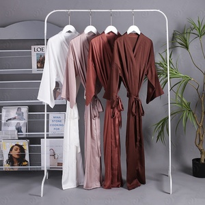 Abito <span class=keywords><strong>Kimono</strong></span> in raso da donna <span class=keywords><strong>rosso</strong></span> vino abito <span class=keywords><strong>Kimono</strong></span> taglia normale pigiama da donna pigiama - Product Image 1