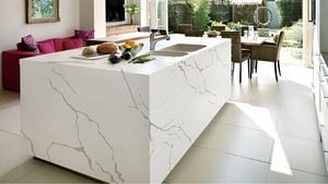 Artificiale lastra di pietra forma di l isola prefarbricated quarzo controsoffitto della cucina - Product Image 4