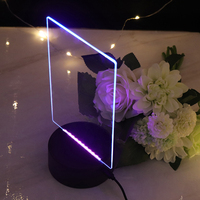 Tableau de Messages Acrylique Effaçable DIY LED, Cadeau, Stylo 3D, Tableau Mémo Acrylique Réinscriptible, Veilleuse LED Avec Stylo