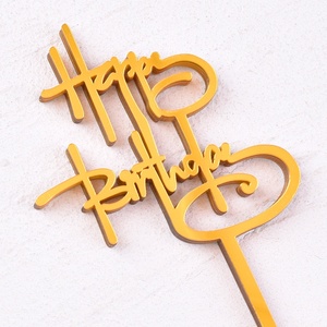 ชุดตกแต่งเค้กอะคริลิค 10 ชิ้น สำหรับเค้กสุขสันต์วันเกิด ตกแต่งโต๊ะของหวานในงานปาร์ตี้ - Product Image 3