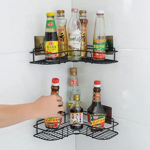 Étagère de rangement pour salle de bain, sans perçage, murale, triangulaire, à un seul niveau, organisateur d'outils de nettoyage, en fil métallique durable - Product Image 2