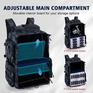 Sac à dos de pêche avec porte-cannes, porte-bouteille et sac de rangement pour équipement de pêche - échantillon gratuit - Product Image 4