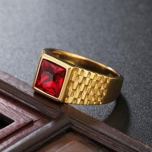 Heiß verkaufte Edelstahl Diamant Goldringe für Männer - Product Image 1