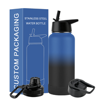 Gourde personnalisable en acier inoxydable isotherme pour le sport et la gym, élégante, avec revêtement poudré et large ouverture