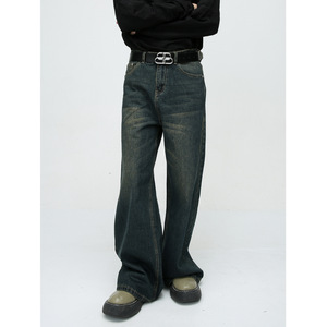 Vêtements pour hommes |   Nouvelle Collection Automne <span class=keywords><strong>2023</strong></span> : Jean en Denim Coupe Bootcut Léger Taille Mi-Haute Style Américain Vintage Délavé <span class=keywords><strong>Tendance</strong></span> - Product Image 3