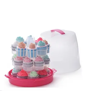 Công Cụ Làm Bánh Cupcake Carrier Hộp Nhựa Trong Suốt Có Thể Tải 24 Chiếc Bánh Và Bánh Cup Carrier