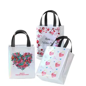 Fashion Cool Promotion Custom Printed Laser Non Woven Carry Bag Shopping Valentines Day Christmas Shopping Bag