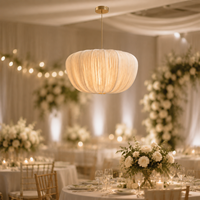 Lampe suspendue en tissu plissé en forme de citrouille pour cérémonie de mariage, fête d'automne, décoration de la maison